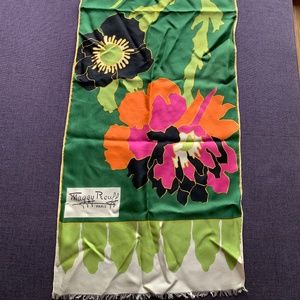 Vintage Maggy Rouff Paris Silk Floral scarf